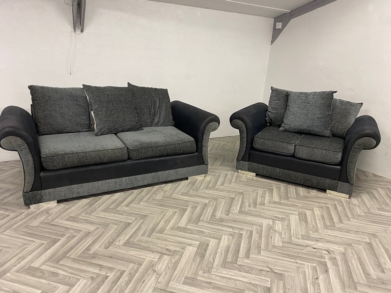 3 & 2 Small dfs fabric sofas suite 