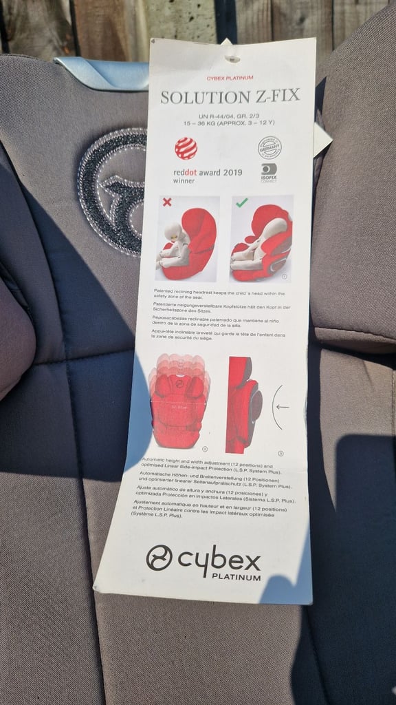image for Cybex Platinum Solution Z fix car seat 3-12 years old 