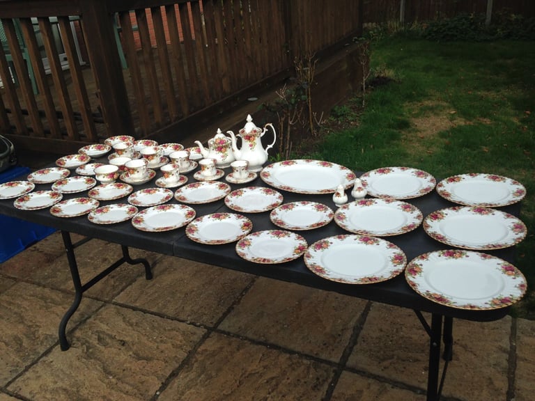 image for Royal Albert Old Country Roses Bone China Tea Set Plates 
