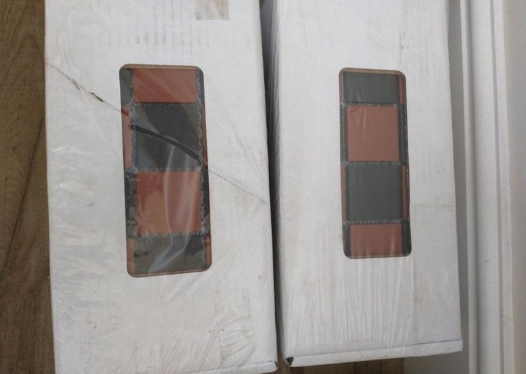 image for Victorian Style Floor Tiles Black Red Chequer 2 Boxes New