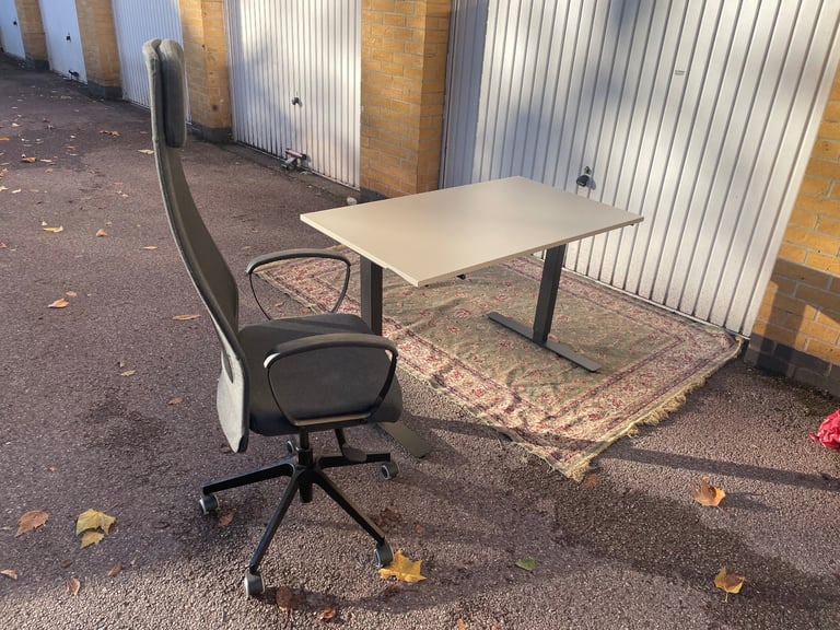 image for IKEA TROTTEN standing  Desk and office chair free London delivery