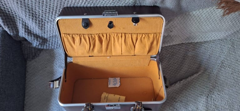 Large Vintage Leather Camera Box Multi Compartments