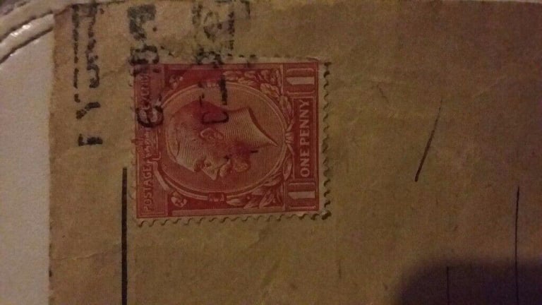 1917 1st World War & RED One penny stamp 