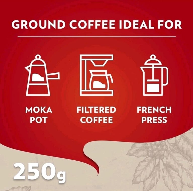 Lavazza Qualità Rossa Ground Coffee 6x250g - Rich Chocolate & Fruit Notes