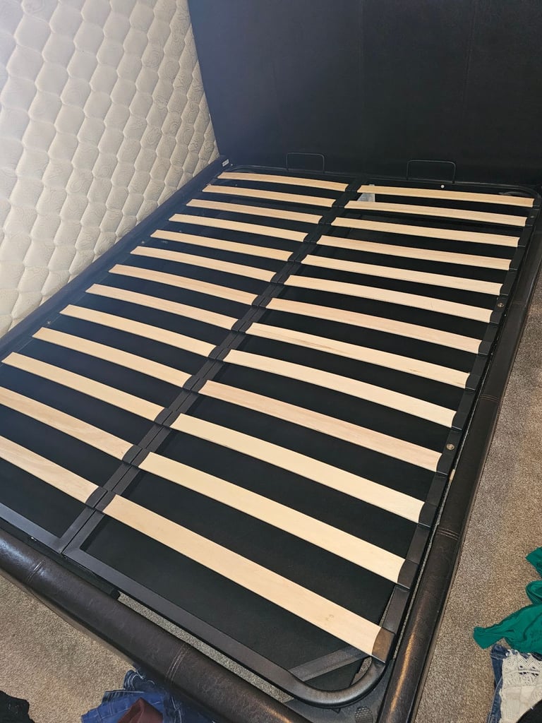 King Faux Leather Bed with King Mattress