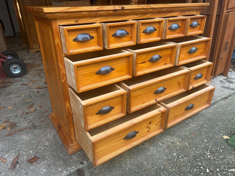 Solid chunky pine large chest of drawers. Possible delivery 