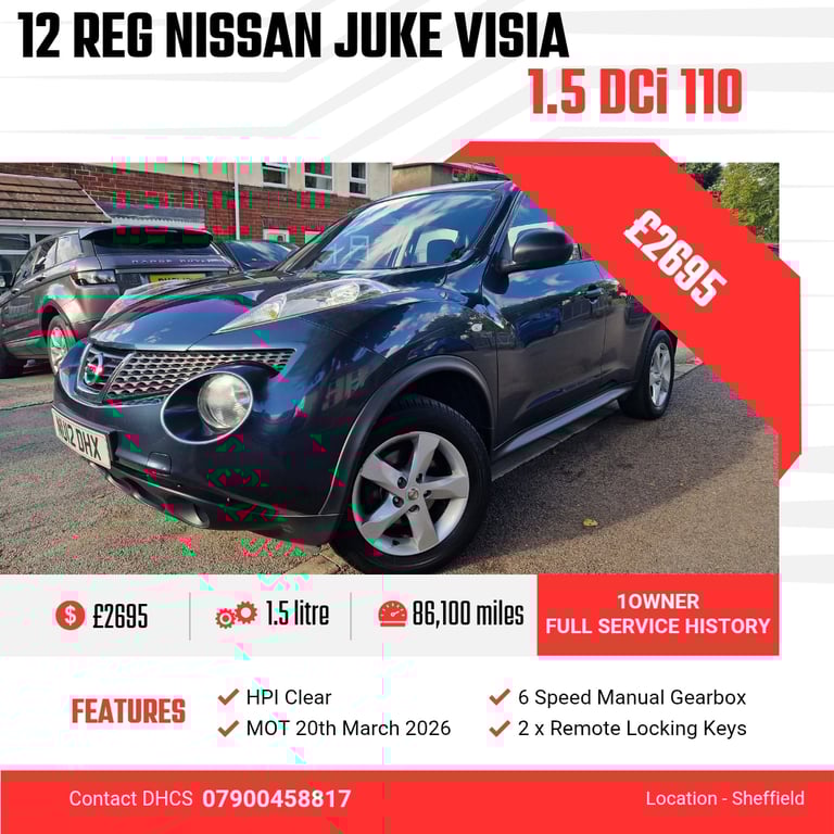 2012 Nissan Juke 1.5 dCi Visia 5dr HATCHBACK Diesel Manual