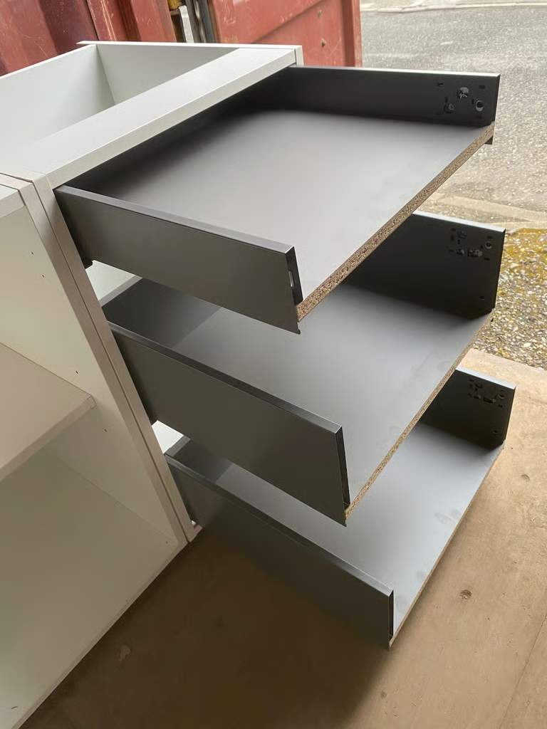 Fitted Kitchen Cabinets-Units-Carcass - Dark or Light Concrete Handleless Doors (Brand New)