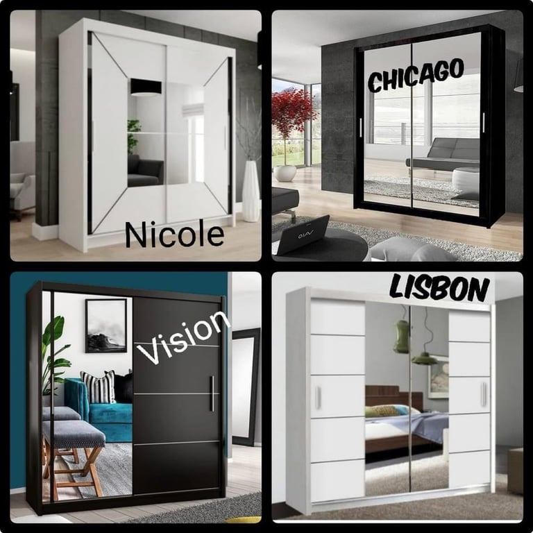GUARANTEED PRICE- BRAND NEW 2 3 DOOR GERMAN SLIDING TWO THREE DOOR WARDROBE IN 4 COLORS *