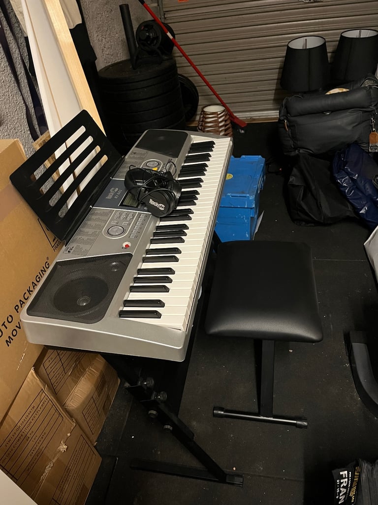 image for Keyboard with stool & headphones 