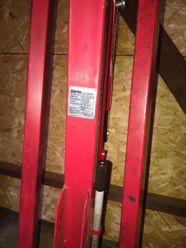 Clarke Strong-arm Long Reach Folding Engine Hoist / Lift / Crane Workshop 1000kG