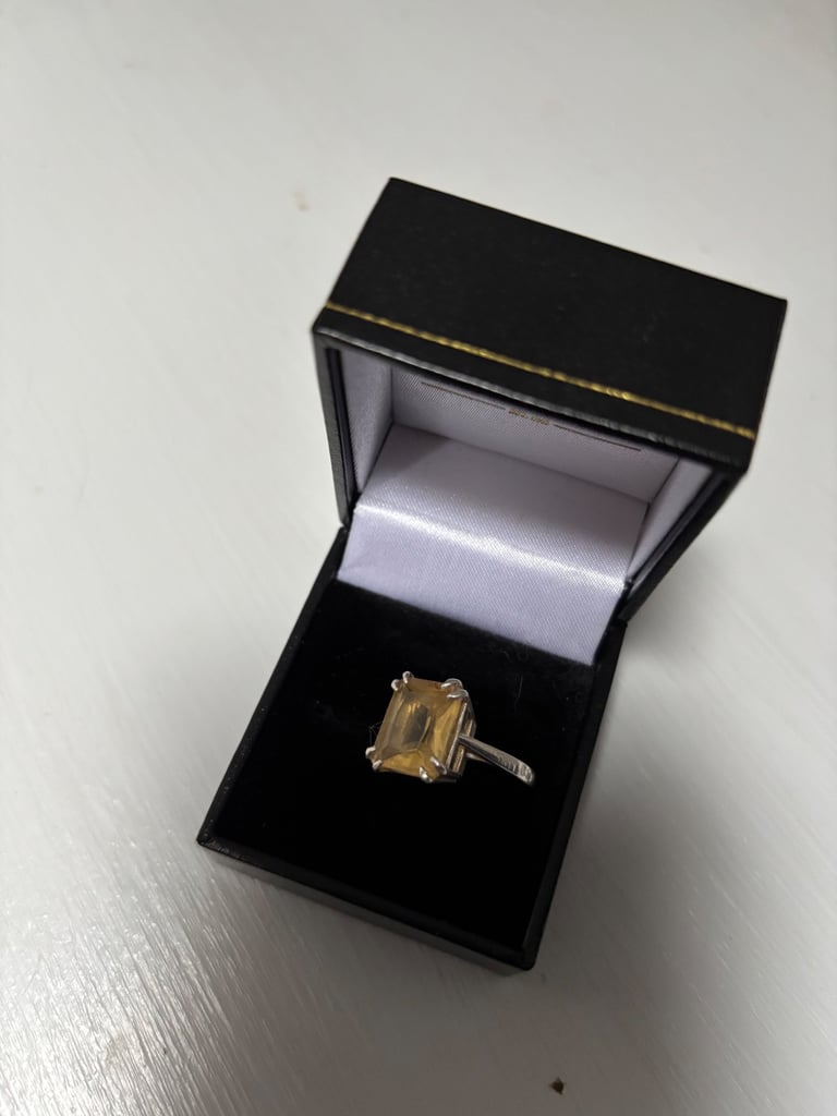 Silver Citrine ring by Dainty London size N