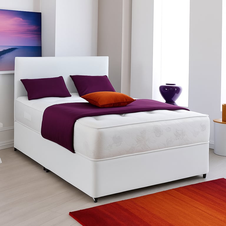 image for Luxury Divan Bed with Plush Fabric and Underbed Storage for Small Room Comfort