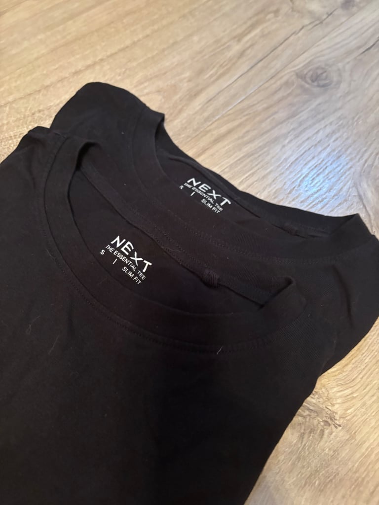 Next, black, slim fit, small, t-shirts, mens 
