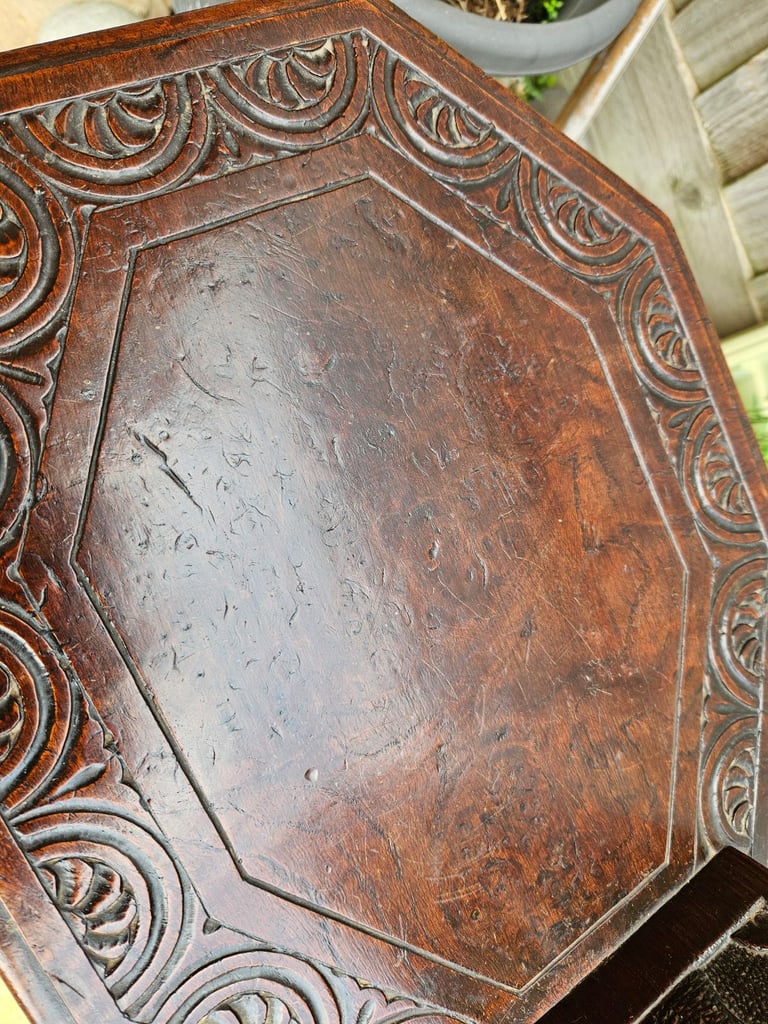 Antique Carved Oak Spinning Chair Circa 1910