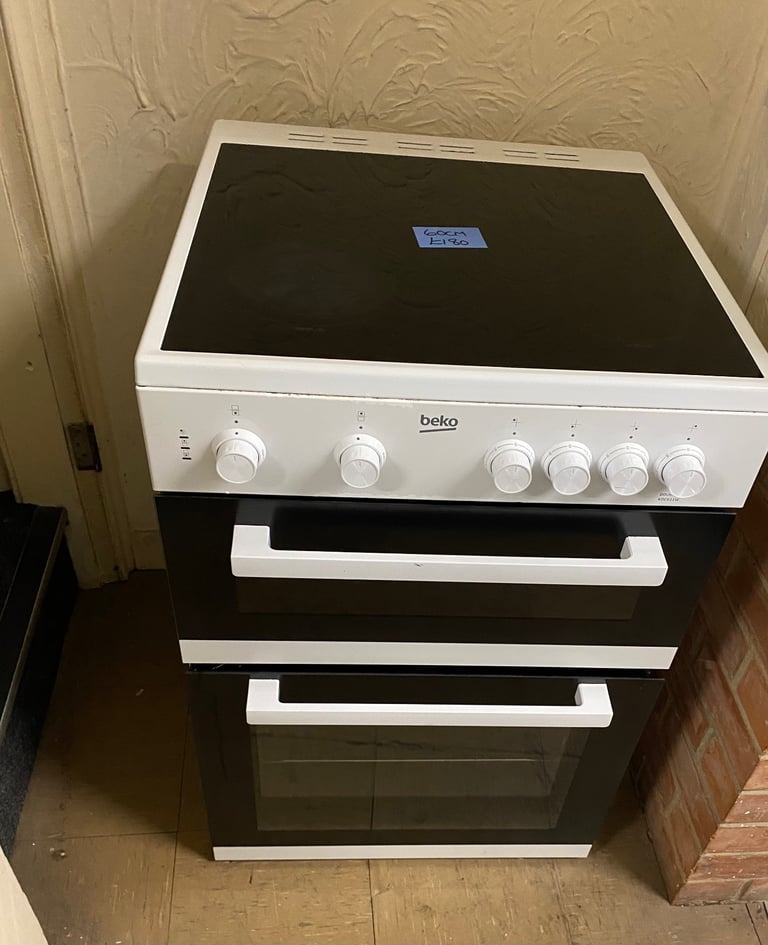 ☎️WHITE BEKO 60CM GLASSTOP ELECTRIC COOKER 