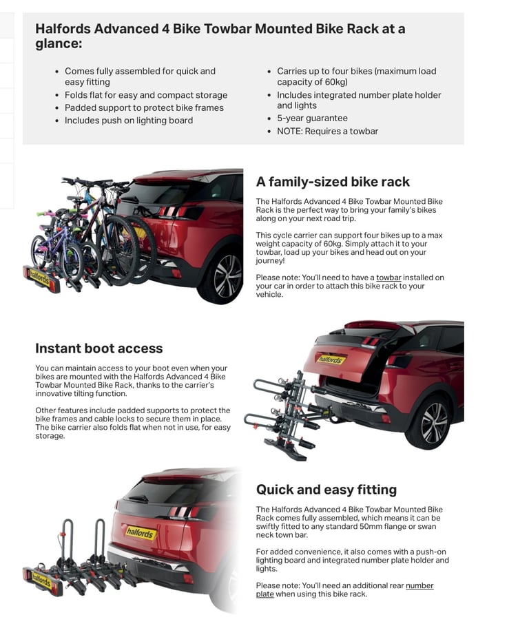 Bike Towbar Halfords Bike Rack For Car Halfords 4-Bike Towbar