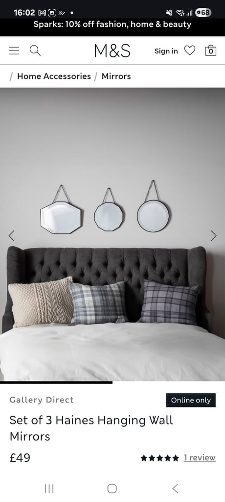 image for Set of 3 hanging Haines mirrors