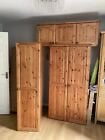 3 door Solid Antique Pine Wardrobe With Top Box