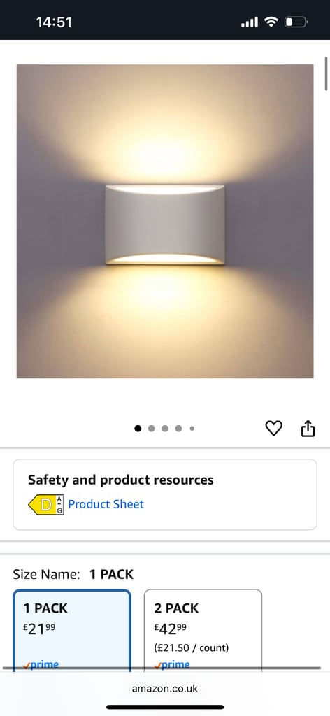 Wall light NEW in box 