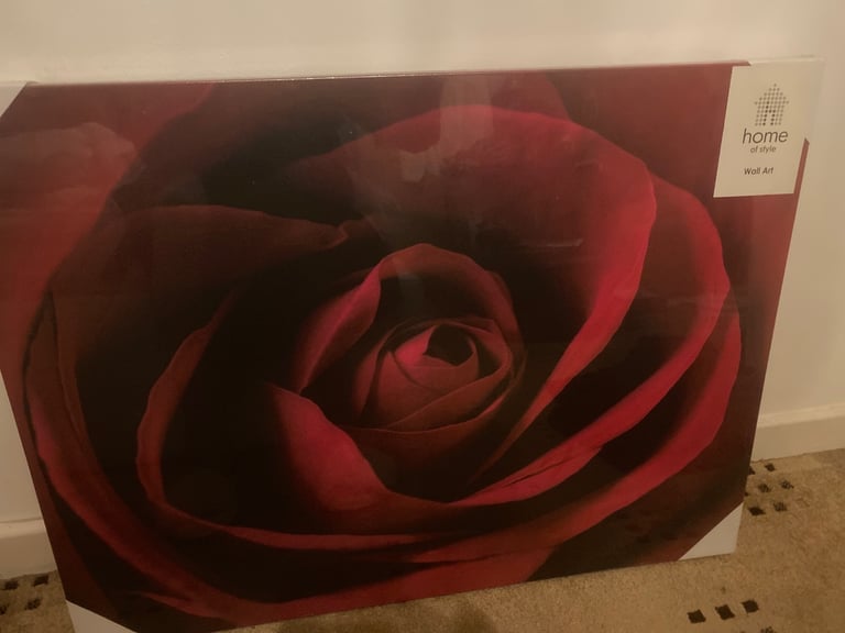 image for Canvas red rose large picture