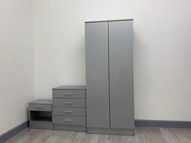 Chest Of Drawers And Bed Side Table And 2 Door Wardrobe In different Colors