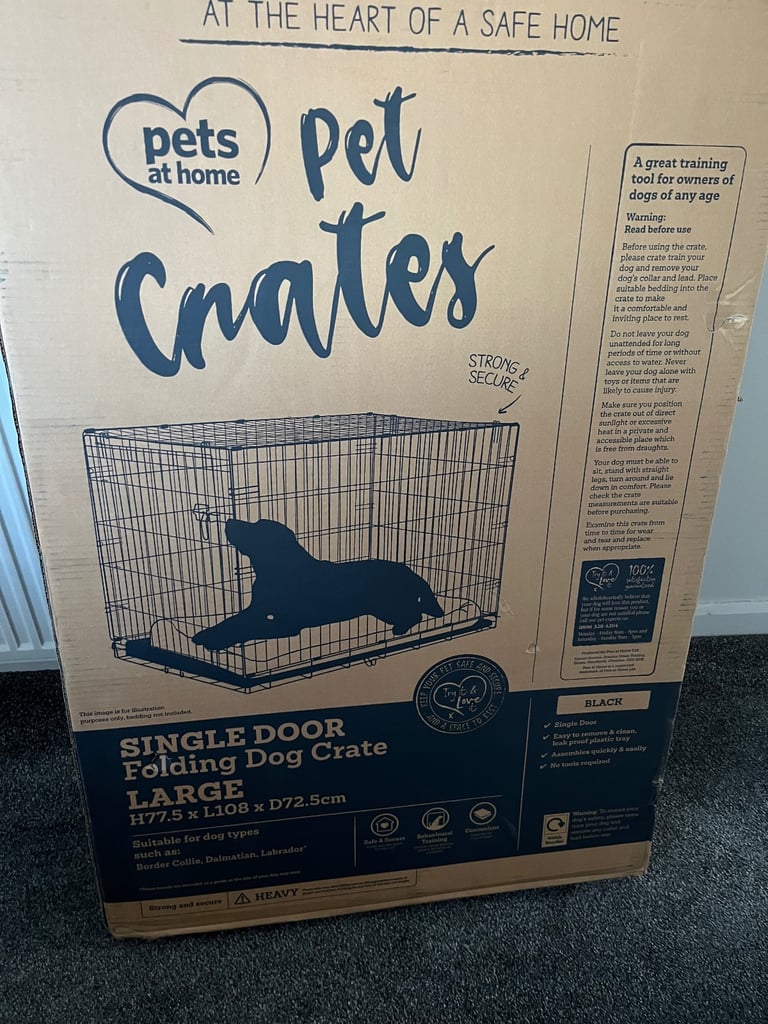 Pets  at  home black large pet crate