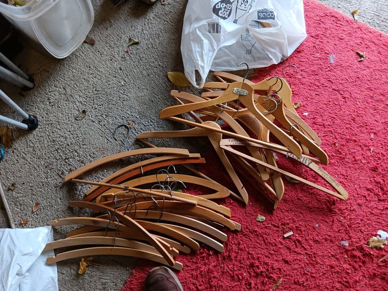 Wooden coat hangers .. FREE !! 