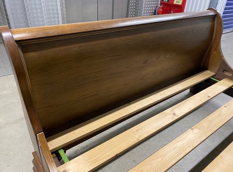 Sleigh Dark King Size Bed Frame