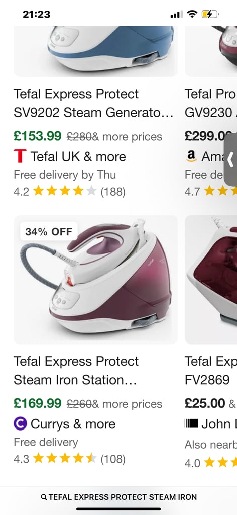  Tefal Express Protect SV9201 Steam Generator Iron - NEW In box. RRP £259.99