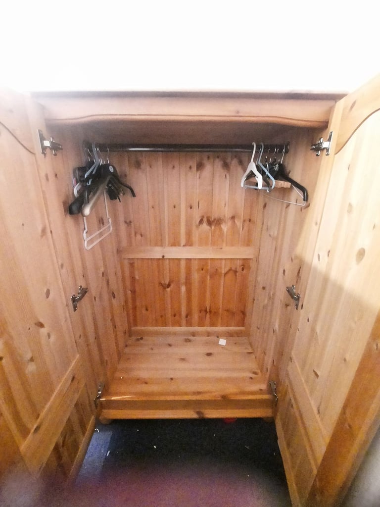 image for Solid Pine Half Wardrobe Bedroom Storage 