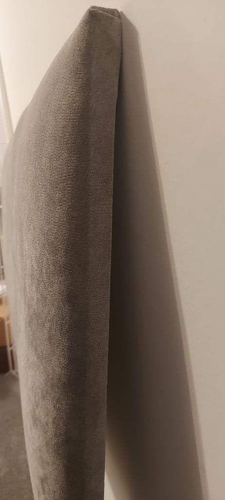 Grey rectangular headboard, plain, vgc, 4ft width