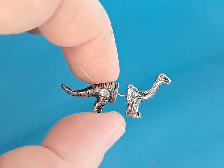 image for Beautifull Woman's Brontosaurus  (DINO)Earrings with box.