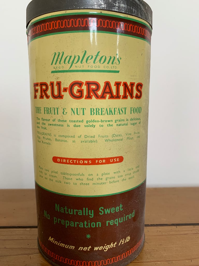 Mapleton’s Fru-Grains Tins