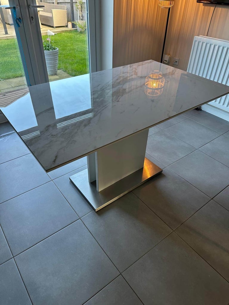 image for Solid Marble Dining Table - Excellent Condition