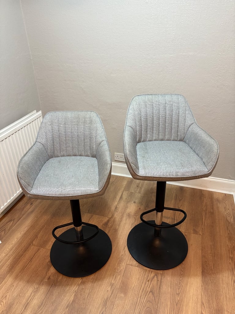 2 x Adjustable grey Breakfast bar stools - John Lewis