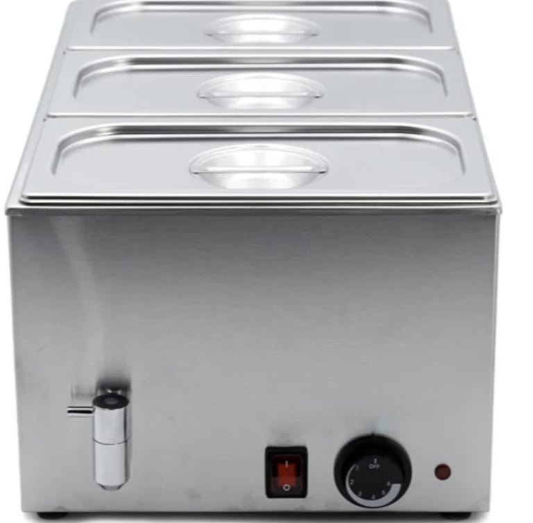 1/1 Wet Bain Marie with Drain + 3 GN Pans & Lids (x2 Units) – Used 1 Month