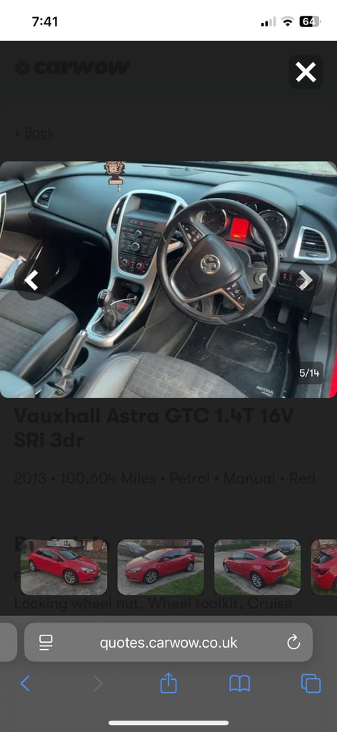 Vauxhall, ASTRA GTC, Hatchback, 2013, Manual, 1364 (cc), 3 doors