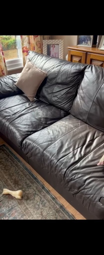 Leather 4 piece sofas