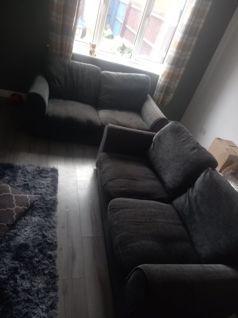 image for 2 grey sofas