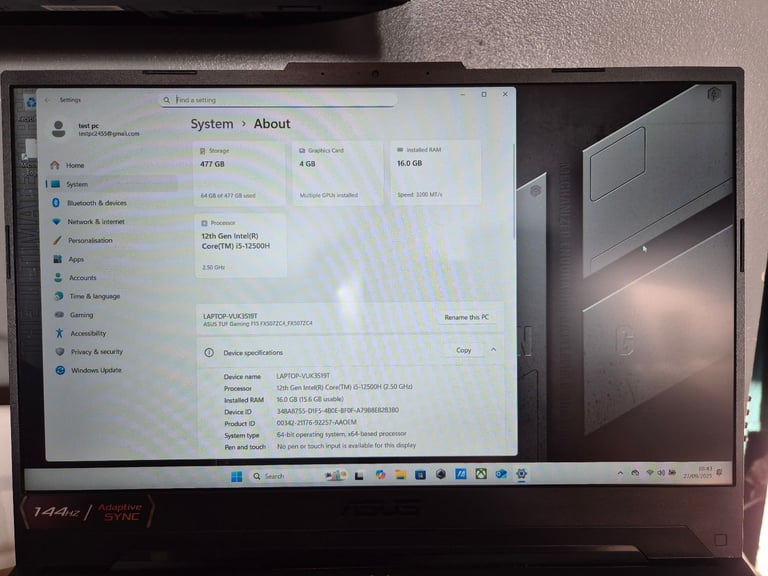 ASUS TUF F15 Gaming Laptop £400