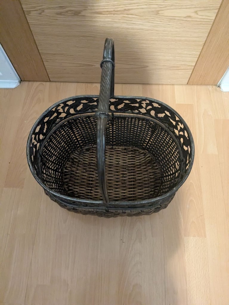 Metal and wicker Basket