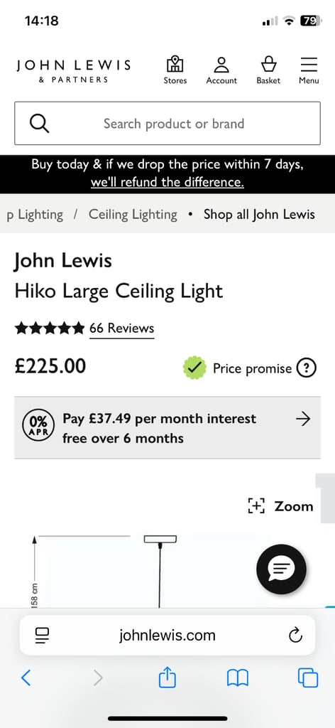 John Lewis Hiko pendant ceiling light 
