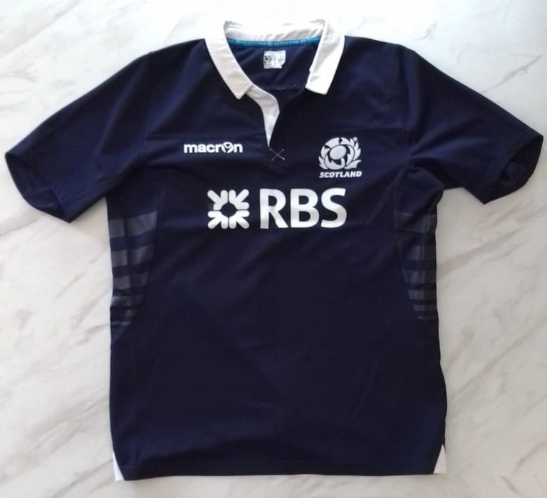 Scotland Rugby Union Official Men's Home Shirt 2014 Macron Size XL Excellent Condition