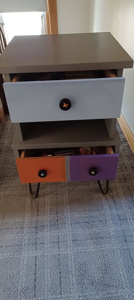 2 drawer unit used as a bedside table 