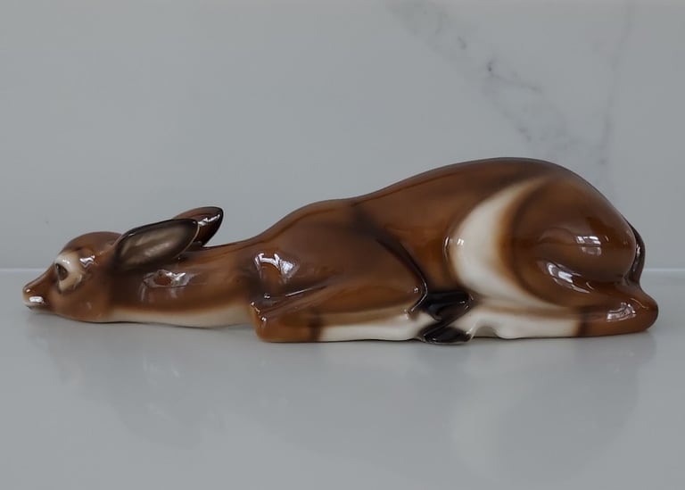 Ceramic Deer Lying Down Ornament