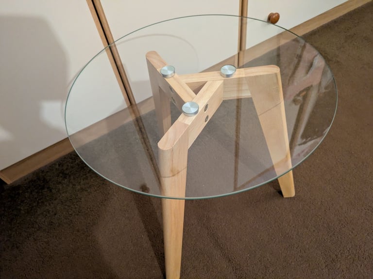 SMALL GLASS TOPPED TABLE
