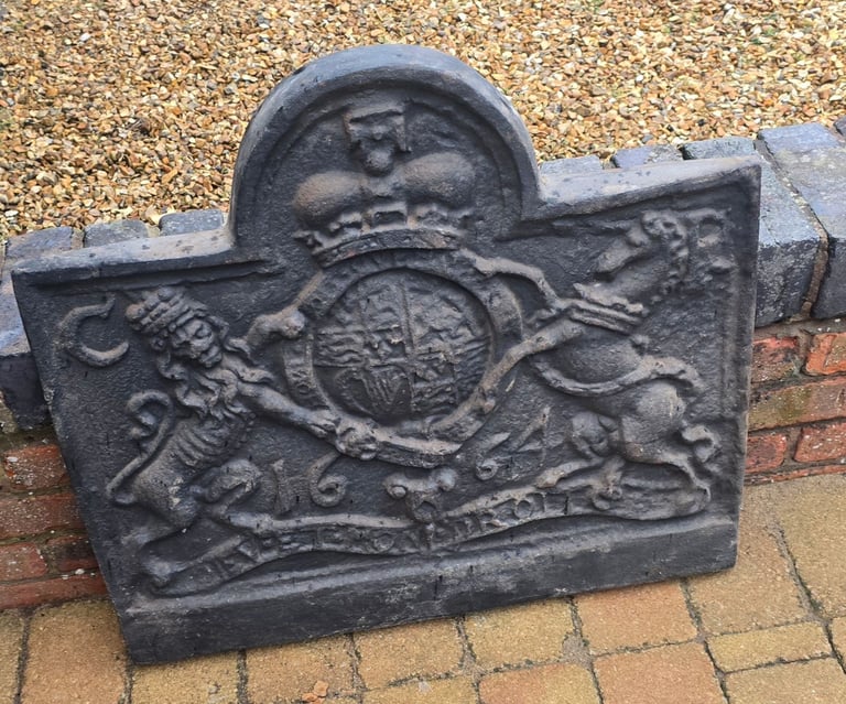 image for Antique cast iron fire back