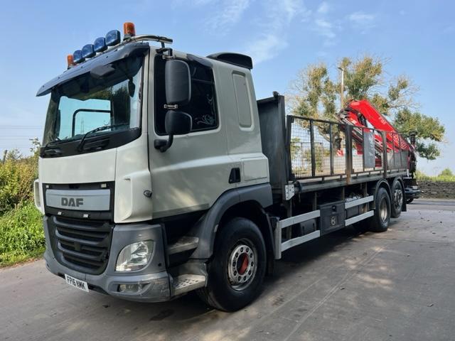 2016 16 DAF CF 400 Euro 6 6x2 sleeper cab 21ft6 dropside FASSI F155 remote crane