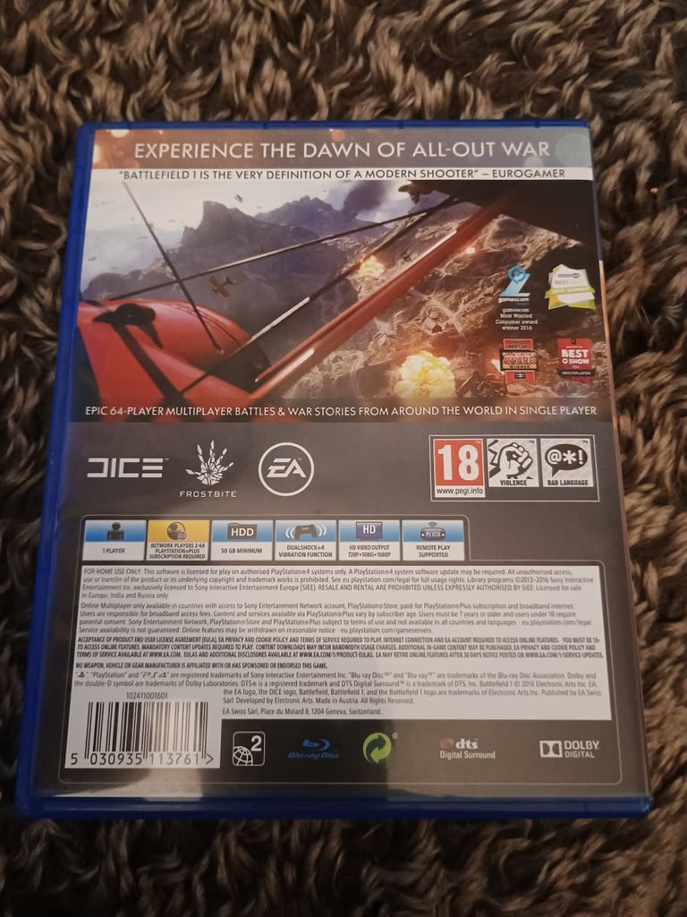 Battlefield 1 PS4 game 